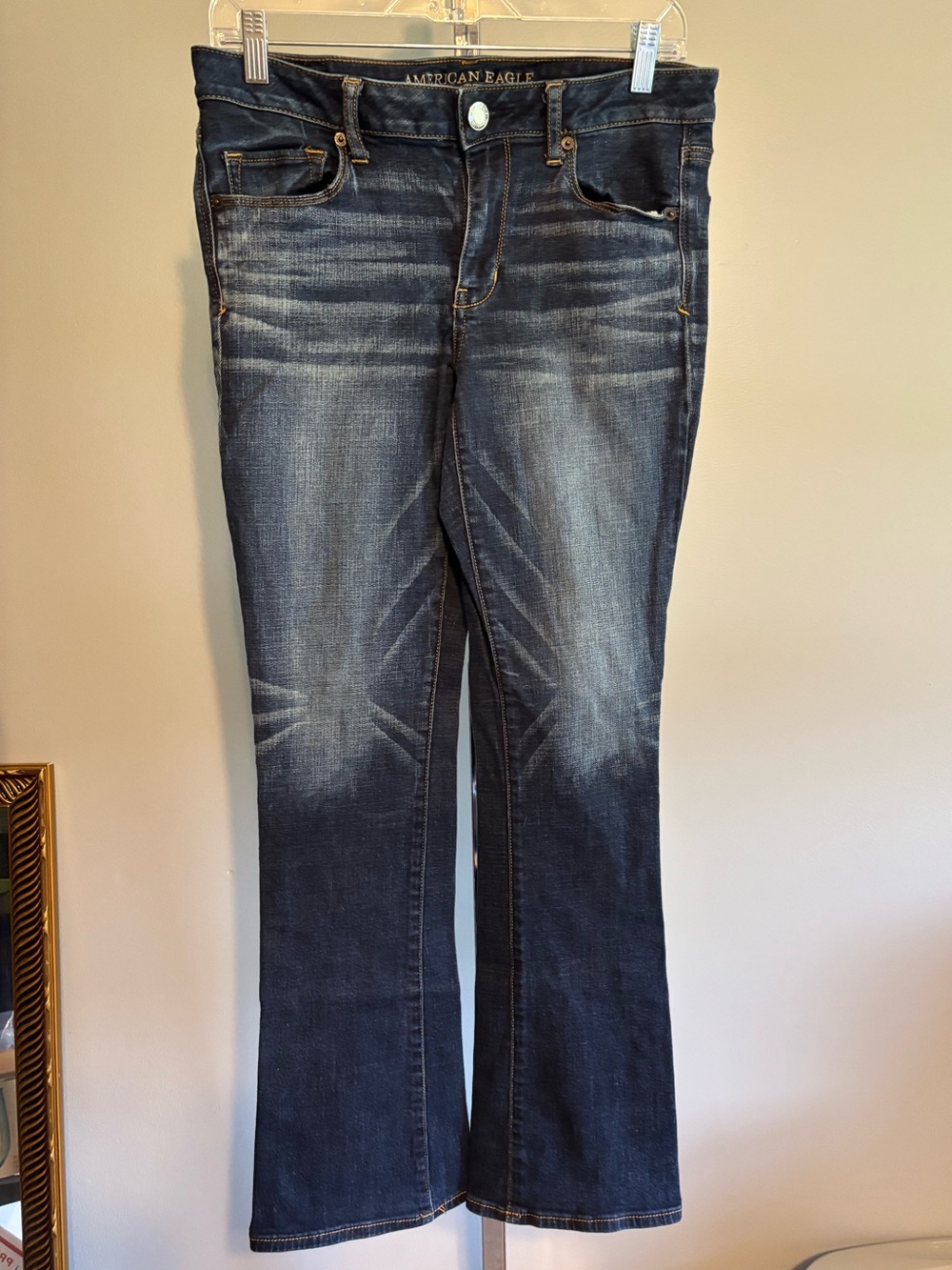 American Eagle Skinny Kick Jeans 12 Regular‎ Dark Wash Super Stretch